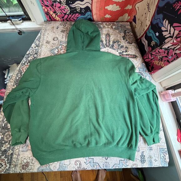 Vintage Nike Track Hoodie Embroidered Swoosh Pullover Green Sweatshirt XXL - Picture 9 of 10